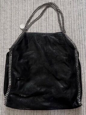Stella McCartney Beige Nylon Shoulder Bag with Black Trim